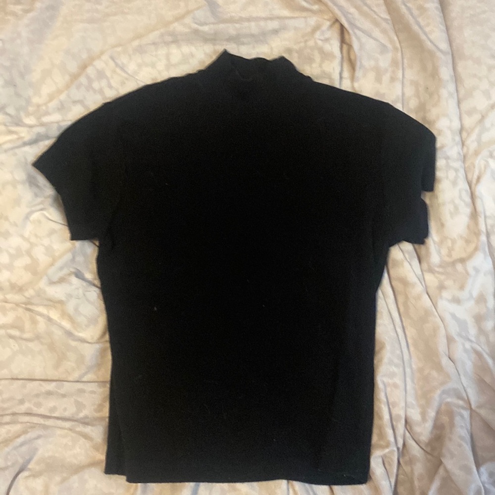 Black Short Sleeve Turtleneck Brandy Mellville